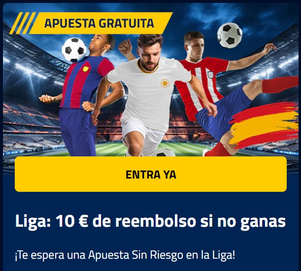 Banner promocional de Admiral: apuesta gratuita en LaLiga con 10€ de reembolso